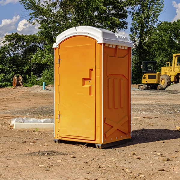 how often are the portable restrooms cleaned and serviced during a rental period in Lake George Minnesota